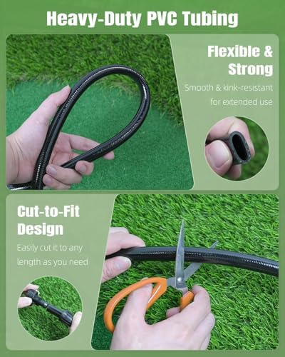 Pawfly 50 ft 1/2 Inch Drip Irrigation Tubing Main Tube, 1/2 Irrigation Tubing for Garden Irrigation System, Flexible PVC Main Line with 5 Barbed Locked Drip Irrigation Parts, 1/2" Drip Irrigation - Image 5