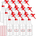 Gerrii 12 Pcs 24 oz Plastic Spray Bottles Adjustable Nozzle, Red by Gerrii