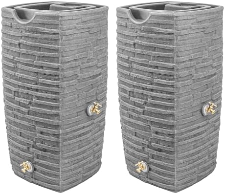 Good Ideas Impressions Riverwalk Rain Water Collection Barrel, 2 Pack by GoodIdeas