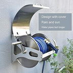 Outdoor Hose Holder Storage, Portable/Wall Hose Reel Set, Heavy Duty Garden Hose Reel with Flexible 2/1" PVC Rubber Hose, Home Hose Storage Solution (Color : 25m) - Image 2