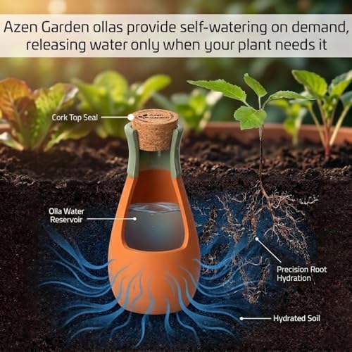 Ollas Plant Watering Globes - Terracotta Self Watering Planter Insert - Automatic Water Bulbs for Indoor/Outdoor Plants - Easy Refill System - Set of 4 with Purple - Image 3