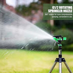 360 Degree Automatic Rotating Garden Water Impact Sprinkler G1/2, with Adjustable Tripod, Large Coverage Area, Auto Irrigation System for Plants Lawn Sprinkler - Image 2