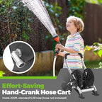 Upgrade Hose Reel Cart, Holds 200 Feet of 5/8" Hose, Hose Reel Cart With Effort-saving Hand Crank,2 Wheels,Heavy Duty Freestanding Water Hose Reels for Outside Garden Lawn Yard Outdoor - Image 5