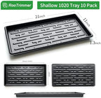 RooTrimmer Shallow 1020 Nursery Flat Trays Specialized for Holding & Carrying 200 Cell Plug Seedling Trays (Height is 1.3"),Microgreen Germination Trays,10 Pack, No Holes (YB01, 10Pcs) - Image 2