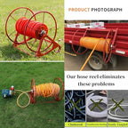 Heavy Duty Metal Garden Hose Reel with Hand Crank, Wall/Floor/Truck Mounted, Durable Steel Hose Storage Cart for Watering, Spraying, and Car Washing - Image 5