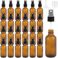 24 Pack Glass Spray Bottles, 2oz Empty Glass Spray Bottles with Fine Mist, Small Leak Proof Travel Dispenser Bottles for Essential Oils, Bath, Beauty, Hair & Cleaning (Amber Frosted) by ZBCCEOB
