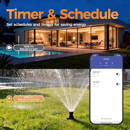 TESSAN Outdoor Smart Plug, IP44 Splash Proof, 2 Sockets - Image 4