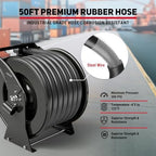 Fuel Hose Reel 1" x 50ft, Retractable Diesel Reel with Refueling Nozzle - Image 3