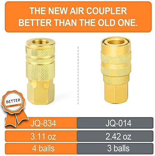 GASHER Brass 12PCS 1/4-Inch Female Industrial Coupler,1/4 Inch NPT Female Threads Size, Quick Connect Air Coupler - Image 5