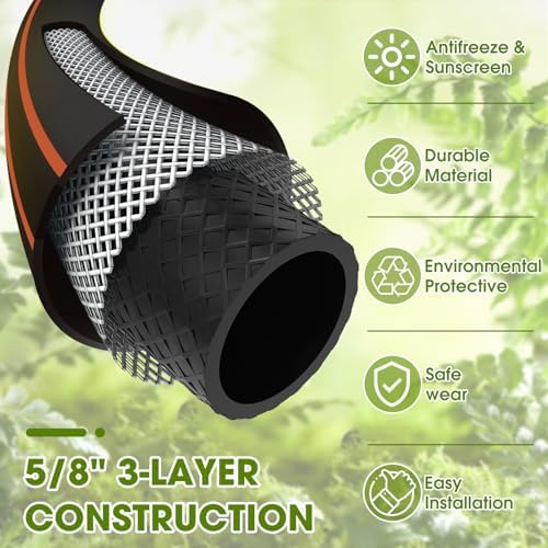 Garden Hose 75ft x 5/8", Heavy Duty Water Hose, Kink Resistant - Image 6
