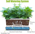 Oliz Window Box Planter 8 Pcs, 17 Inches Rectangle Flower Pots with Drainage Holes & Trays, Vegetable Planters for Windowsill Patio Garden Balcony Home Indoor Outdoor (White, 16 * 7 * 6 inch) - Image 2