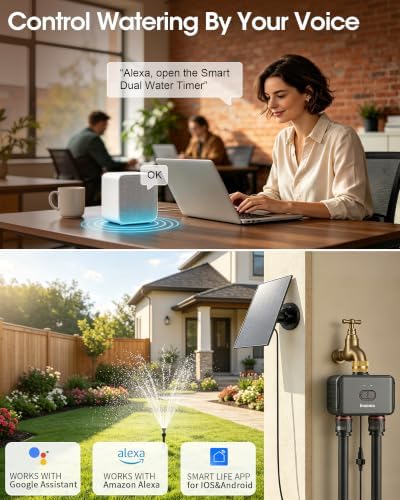 Solar WiFi Water Timer, 2 Zones WiFi Hose Timer for Garden Faucet - Image 7