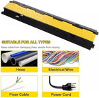 Cable Protector Ramp 1 Channel Rubber Cable Protection Ramp, Garden Hose Protector for Driveway， 18000lb Axle Capacity Cord Cable Protector - Image 6