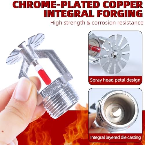 6 Pcs Fire Sprinkler Head, 3/4” NPT 155℉(68°C) Pendent Type Spray - Image 4