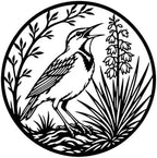 Bird and Plants Metal Wall Art with Bird with Foliage and Detailed Design by Unknown