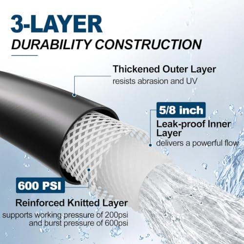 SPECILITE Garden Water Hose 150 ft x 5/8", Ultra-Lightweight & Easy to Store - Image 4