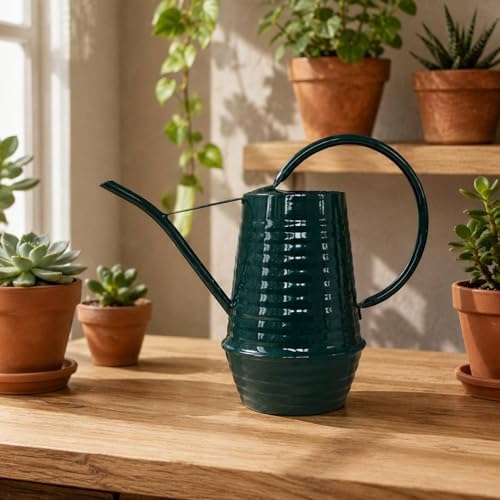 Watering Can Rust Resistant Vintage Metal Pot Long Spout Sturdy Classic Style Suitable for Home Garden Use Indoor Plant Maintenance Office Desk Watering, Red - Image 5