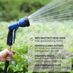 HOSUN Garden Hose Nozzle Sprayer Heavy Duty, 100% Metal Water Hose Nozzle with 8 Spray Patterns, High Pressure Hose Spray Nozzle with Non-Slip Grip for Watering Plant & Lawn, Washing Car & Pet, Blue - Image 7