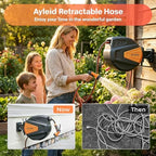 Ayleid Retractable Rubber Hybrid Garden Hose Reel, 1/2"x100ft Wall Mount - Image 2