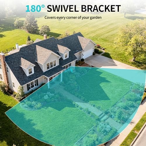1/2" 110FT Retractable Garden Hose Reel, Wall Mounted Automatic Hose Reel with Upgraded 10 Pattern Nozzle/Any Length Lock/Slow Return System/180°Swivel Bracket, AquaBlue - Image 4