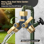 Hose Splitter 2 Way Heavy Duty, Garden Hose Splitter- Full Metal Body Y Type with Dual Shut Off Valves, 3/4" Standard Threads, Leak-Proof Dual Outlet Splitter for Sprinklers and Irrigation Systems - Image 5