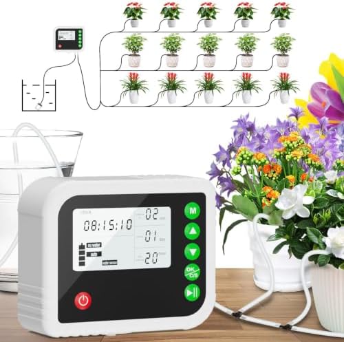 Home Garden Drip Watering Timer Controller with Automatic Irrigation Tubing for Indoor, Balconies, and Patios for Multi-Container Care Automatic Plant Watering Timer Controller Drip Irrigation - Image 7