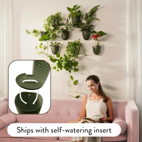 Make Good PlantPod Luxe - Self-Watering Wall Planters (Set of 6, Forest Green) - Easy to Water and Install - Lightweight - Design Your Own Vertical Garden - Wall Planters for Indoor Plants - Image 3