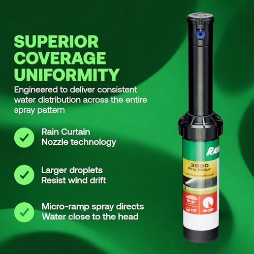 Rain Bird 3500 Pro Rotor Sprinkler, 4-Pack - 24 Rain Curtain Nozzle Set - Image 2
