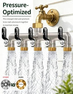 5-Way Garden Hose Splitter, Heavy-Duty Brass, 3/4" GHT, Black - Image 6
