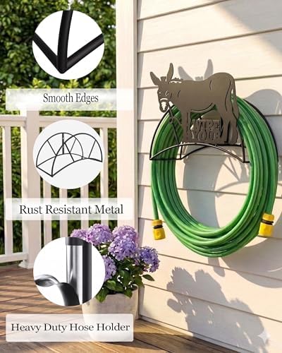 Donkey Hose Holder Metal Wall Mount Heavy Duty 125'5/8" Garden Hose Hanger - Image 3