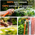 Garden Hose 100ft x 5/8", Custom Length, -40°F to 150°F, All-weather, NO Kink, Flexible, 600 Burst PSI, Leakproof Water Hose with Additional Customizable Solid GHT Fittings - Image 6