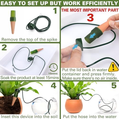 BYDOLL Plant Self-Watering Stakes Automatic Plant Dripper Watering Spikes for Indoor Outdoor Bonsai,Houseplant Insert Devices for Vacation use,Drip Irrigation System(10PCS) - Image 4
