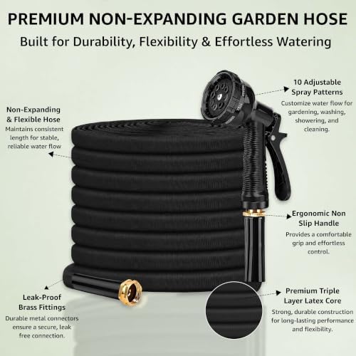 Non-Expanding 100 Ft Garden Hose, Durable & Heavy Duty Water Hose - Image 6