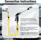 High Pressure Hose Nozzle Pressure Washer Hose Attachment – Turn Any Hose into a High Pressure Jet with 3 Linear/Columnar/Fan Nozzles for Car, Yard, Patio & Garden – Heavy Duty - Image 4