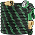 50FT Lightweight Garden Hose, Brass 3/4", 10-Pattern Nozzle by Unknown