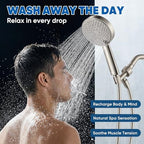 Cobbe® All Metal 3-Spray Shower Head with Handheld - Solid Stainless Steel Showerhead, High Pressure Detachable Shower Wand with Hose & Adjustable Bracket - WIDE, MASSAGE and MIST (Brushed Nickel) - Image 5