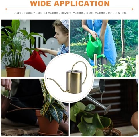 Stainless Steel Watering Can 2000ml Golden Long Spout - Image 7