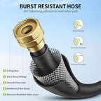 Retractable Garden Hose Reel - 1/2 inch x 50ft Wall Mounted Hose Reel with 3/4 inch Brass Fitting & 10 Function Sprayer Nozzle - Any Length Lock, Auto Rewind System, 180°Swivel Bracket - Black - Image 3