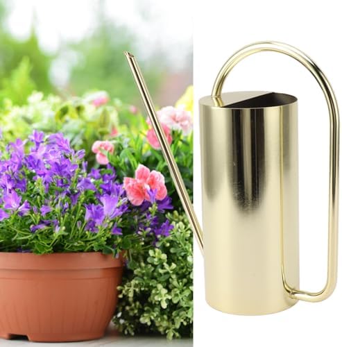 Watering Can Indoor Plants, 50 oz/1500 ml Metal Stainless Steel Watering Can Pot with Long Spout for Indoor House Plants Bonsai Outdoor Garden Flower Decorative (Gold) - Image 5