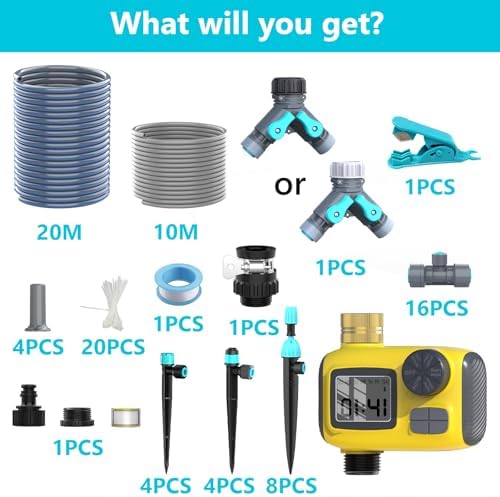 100FT Drip Irrigation System Kit with Water Timer for Garden - Image 6