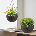 13.4 inch Self-Watering Hanging Planters, 13.4 Inch, Brown, 2 - Image 3