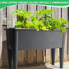 Yungyan 2 Pcs Self Watering Raised Garden Bed with Water Level Indicator, 13.2 Gallon Elevated Plastic Planter Box for Vegetables, Herbs, Flowers, Outdoor, Indoor(Gray,2 Pcs) - Image 4