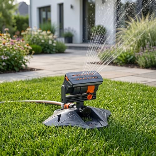 Luocute Oscillating Sprinkler, Automatic Oscillating Sprinkler with 16 Nozzles and ABS Material, for Yard Lawn Greenhouse Vegetable Garden - Image 3