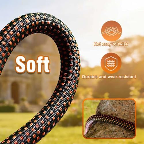 Garden Hose 100ft, Non-Expanding Lightweight Kink-Free Water Hose, Flexible Outdoor Hose with Aluminum Fittings, Abrasion Resistant & Easy to Store for Yard, Lawn, Car Washing, Watering - Image 3