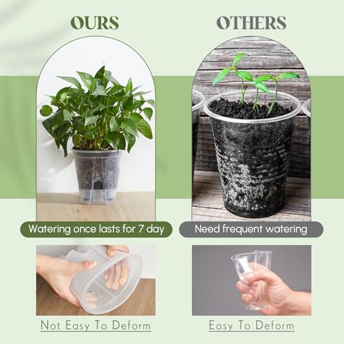 Wonderjune Self Watering Planter, 7.09'', Clear, 9 Pcs - Image 5