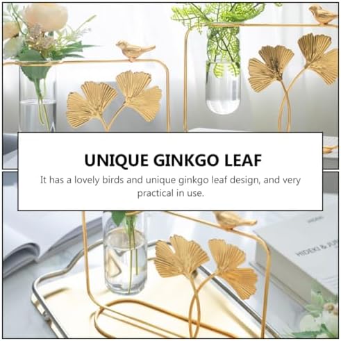 Xmas Glass Vase for Hydroponics Plants, Nordic Ginkgo Leaf Ornament - Image 7