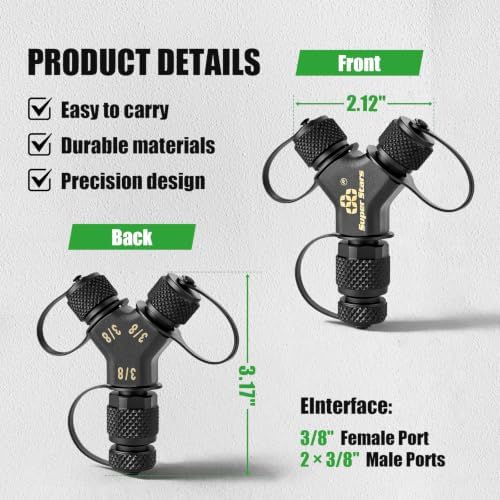 Super Stars Rapid-Y HVAC Hose Fitting, 2 x 3/8" Male to 3/8" Female - Image 7
