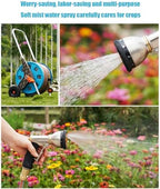 Garden Hose Reel Cart with 9-Pattern Metal Spray Nozzle, Brass Connectors, and Stable Steel Frame, 10m - Image 6