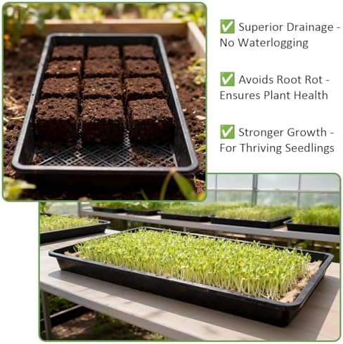 RooTrimmer 10 Pack 1020 Mesh Trays, Extra Strength 1020 Mesh Bottom Trays with Holes, 20'' x 10'', Heavy Duty Propagation Flats for Microgreens, Seed Starting, Soil Blocks, Hydroponics & Wheatgrass - Image 6