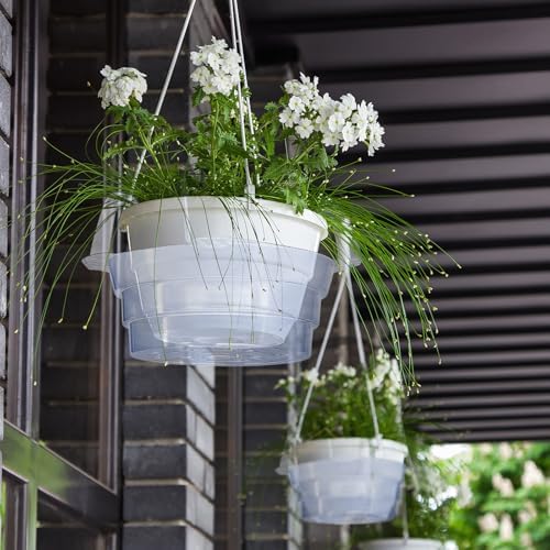 10" 12-Pack Clear Hanging Plant Basket Drip Pans Water Catcher Tray - Image 6